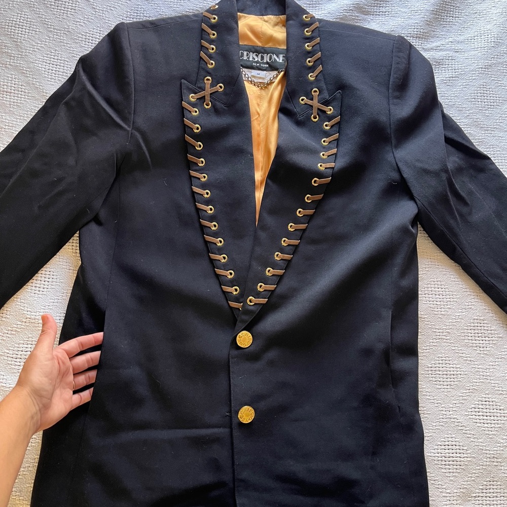 Vintage Classy meets Art Blazer with Gold Accents
